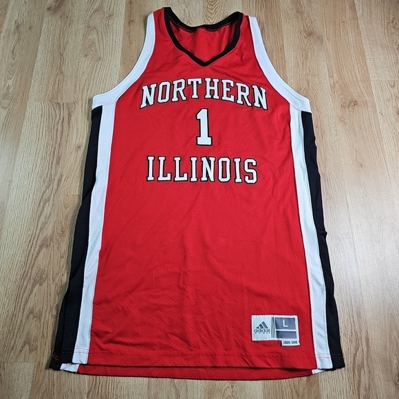 adidas Jackets & Blazers - Northern Illinois Huskies Basketball Jersey Womens L Red Adidas Game Worn 2009